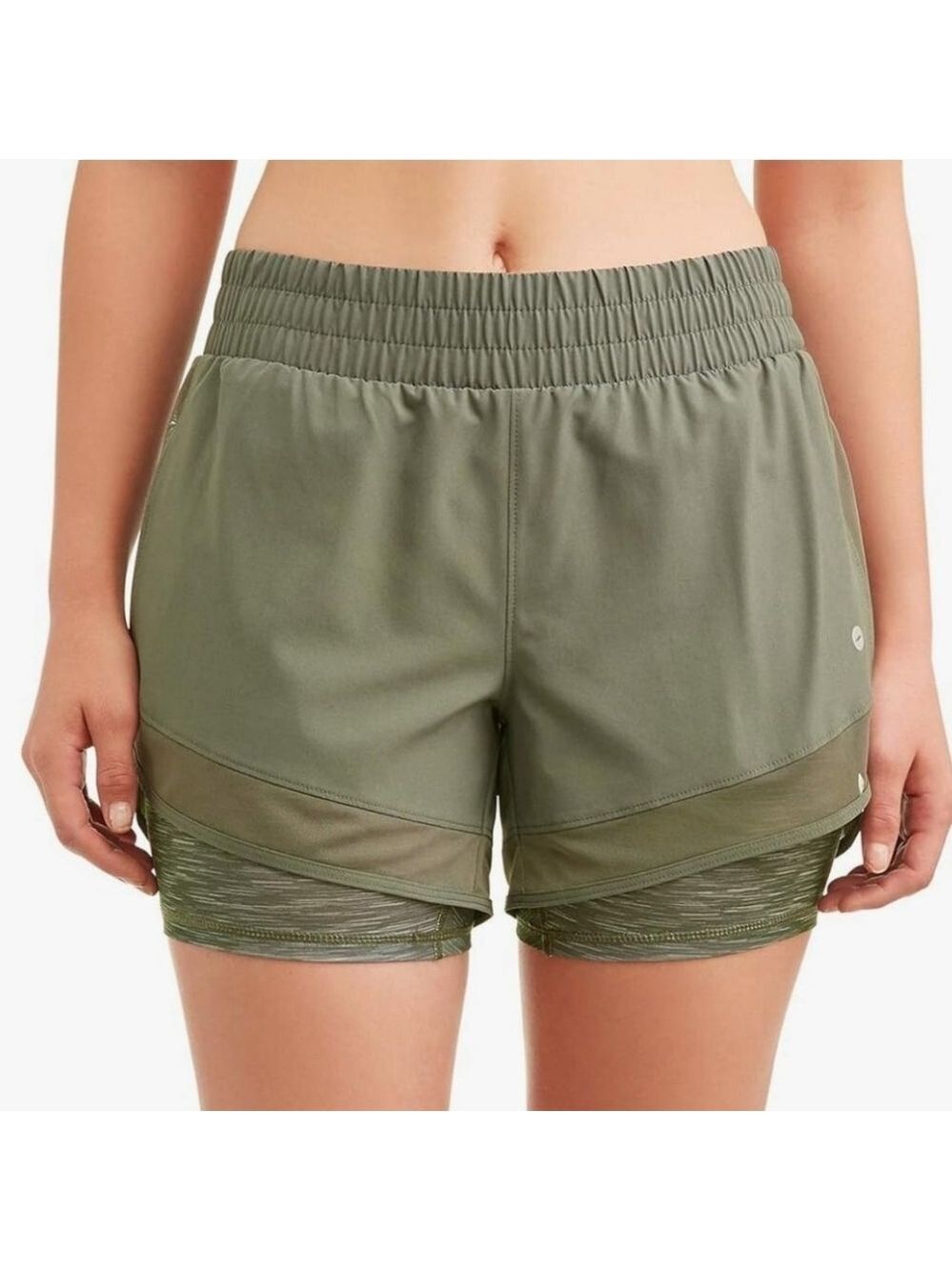 AVIA Women's Athletic Performance Running Short, Built-in Bike Liner, Large